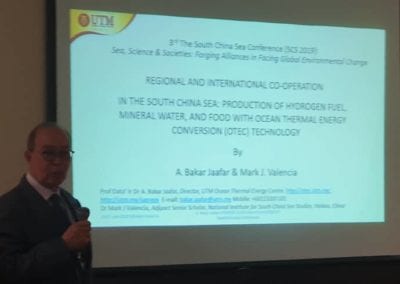 Prof. Dato’ Ir. Dr. Abu Bakar Jaafar at the 3rd South China Sea Conference 2019 (SCS2019)