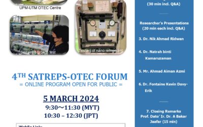 UPCOMING EVENT : THE 4TH SATREPS-OTEC FORUM [5 MARCH 2024]